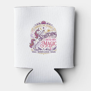 Unicorn Stretching Into My Magic Stylish White Bac Can Cooler