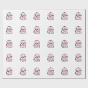 Unicorn Stretching Into My Magic Stylish White Bac Wrapping Paper