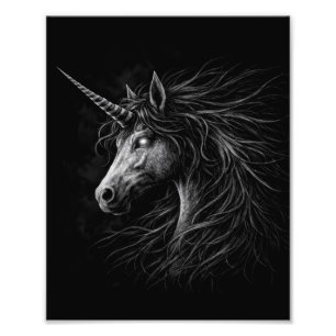 Unicorn Style Medieval Fantasy Grunge Art Photo Print