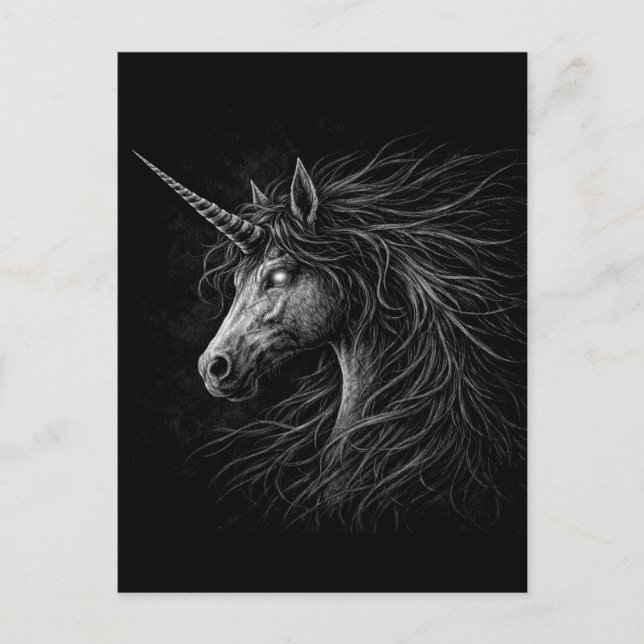 Unicorn Style Medieval Fantasy Grunge Art Postcard (Front)