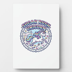 Unicorn Sugar Rush Unicorn Funny Cute Gift Design_ Plaque
