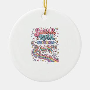 Unicorn Sugar Rush Unicorn Kawaii Marketplace Artw Ceramic Tree Decoration