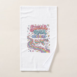 Unicorn Sugar Rush Unicorn Kawaii Marketplace Artw Hand Towel
