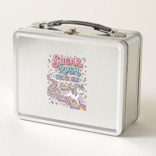 Unicorn Sugar Rush Unicorn Kawaii Marketplace Artw Metal Lunch Box