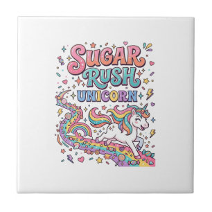 Unicorn Sugar Rush Unicorn Kawaii Marketplace Artw Tile