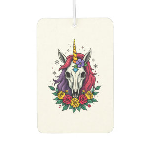 Unicorn Sugar Skull Mexican Art, Christmas T-Shirt Car Air Freshener