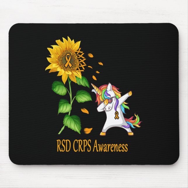 Unicorn Sunflower RSD CRPS Awareness  Mouse Pad (Front)