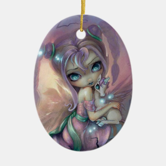 Unicorn Sunset Ceramic Ornament (Front)