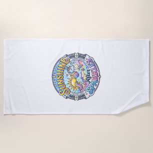 Unicorn Sunshine After Sparkles POD Ready Marketpl Beach Towel