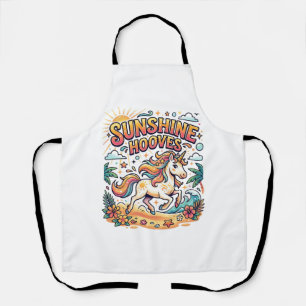 Unicorn Sunshine Hooves Commercial Sticker and Shi Apron