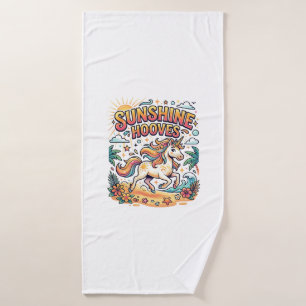 Unicorn Sunshine Hooves Commercial Sticker and Shi Bath Towel