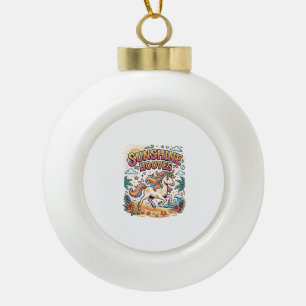 Unicorn Sunshine Hooves Commercial Sticker and Shi Ceramic Ball Christmas Ornament