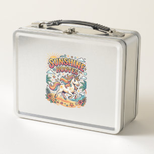 Unicorn Sunshine Hooves Commercial Sticker and Shi Metal Lunch Box