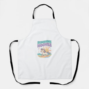Unicorn Sunshine Hooves Trendy Graphic Tee Design_ Apron