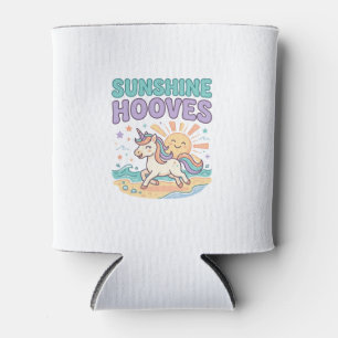 Unicorn Sunshine Hooves Trendy Graphic Tee Design_ Can Cooler