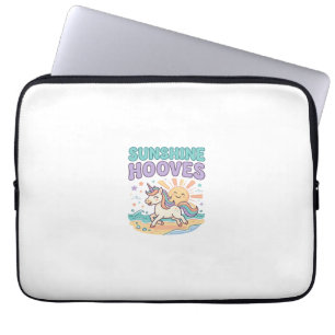 Unicorn Sunshine Hooves Trendy Graphic Tee Design_ Laptop Sleeve