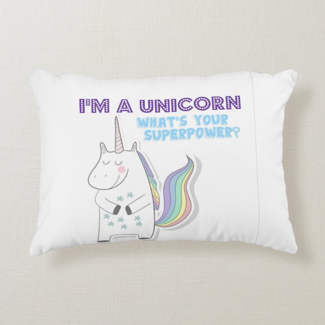 Unicorn Superpower Decorative Cushion (Front)