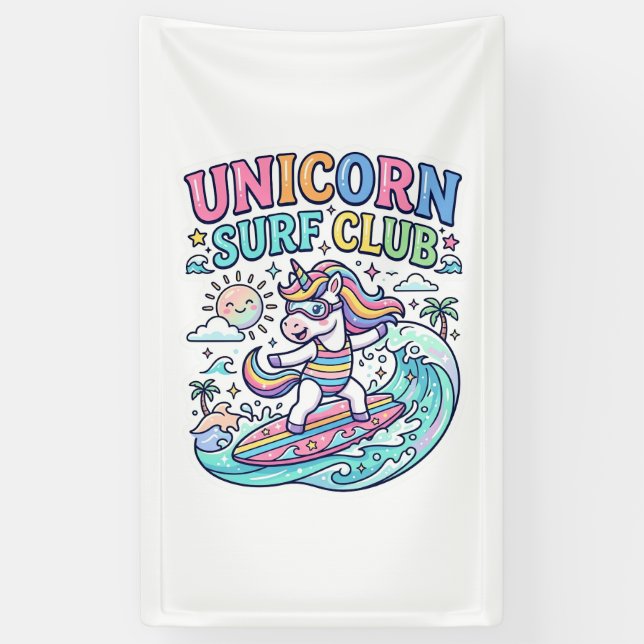 Unicorn Surf Club Banner (Vertical)