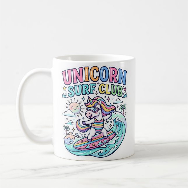Unicorn Surf Club Coffee Mug (Left)