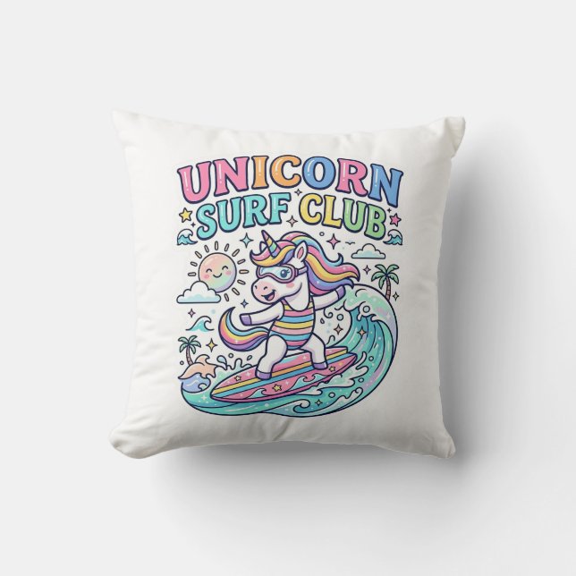 Unicorn Surf Club Cushion (Front)