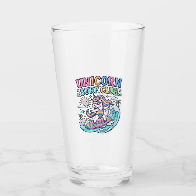 Unicorn Surf Club Glass (Front)