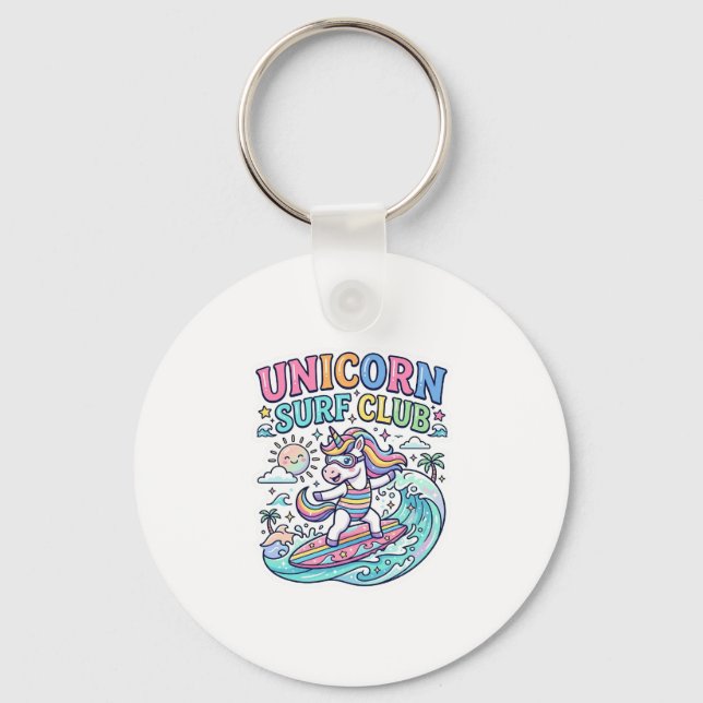 Unicorn Surf Club Key Ring (Front)