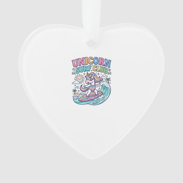 Unicorn Surf Club Ornament (Front)