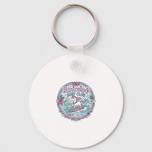 Unicorn Surf Club Playful Shirt Graphic_1 Key Ring