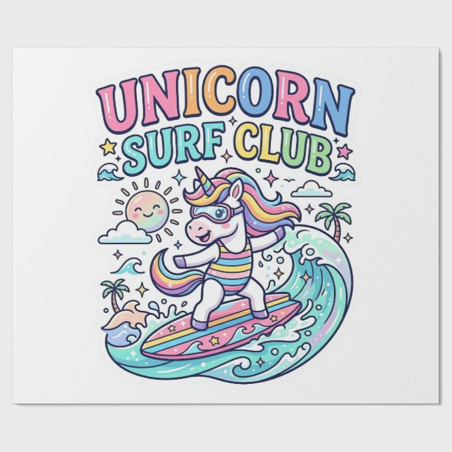 Unicorn Surf Club Wrapping Paper (Flat)