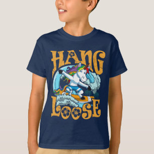 Unicorn Surfing Hang Loose Cute T-Shirt