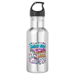 Unicorn Sweat Now Sparkle Later Gift Idea Vector D 532 Ml Water Bottle
