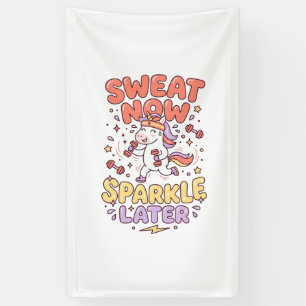 Unicorn Sweat Now Sparkle Later Print Ready Zazzle Banner