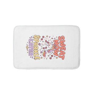 Unicorn Sweat Now Sparkle Later Print Ready Zazzle Bath Mat