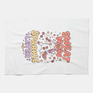 Unicorn Sweat Now Sparkle Later Print Ready Zazzle Tea Towel