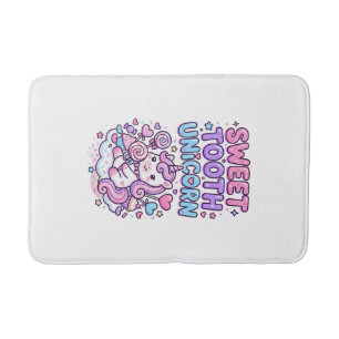 Unicorn Sweet Tooth Unicorn Cute Pastel Cute Gift  Bath Mat