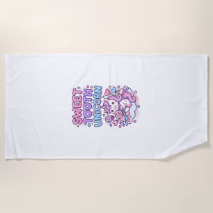 Unicorn Sweet Tooth Unicorn Cute Pastel Cute Gift  Beach Towel