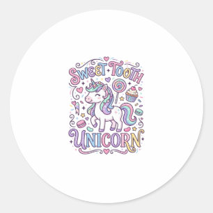 Unicorn Sweet Tooth Unicorn Original Merch Design_ Classic Round Sticker