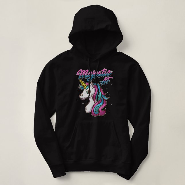 Unicorn T Majestic AF T Unicorn  252 Hoodie (Design Front)