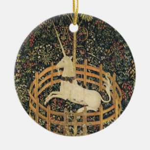 Unicorn Tapestries Captivity Mediaeval Tapestry Ceramic Tree Decoration