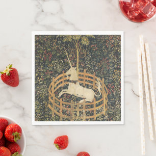 Unicorn Tapestries Captivity Mediaeval Tapestry Napkin