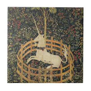 Unicorn Tapestries Captivity Mediaeval Tapestry Tile
