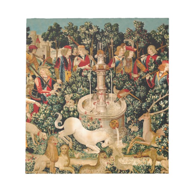 Unicorn Tapestries Found Legend Myth Mediaeval Art Notepad (Front)