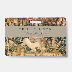 Unicorn Tapestries Found Legend Mythical ID Badge