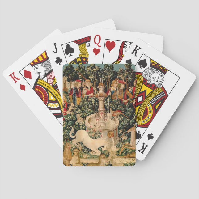 Unicorn Tapestries Found Legend Mythical Playing Cards (Back)