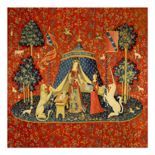 Unicorn Tapestries Lady Legend Mediaeval Poster