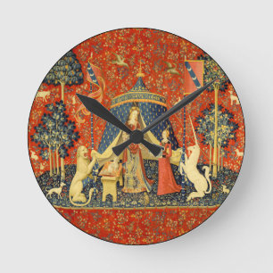 Unicorn Tapestries Lady Legend Mediaeval Round Clock