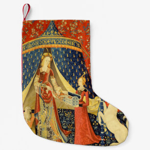 Unicorn Tapestries Lady Legend Mediaeval Small Christmas Stocking