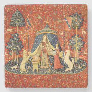 Unicorn Tapestries Lady Legend Mediaeval Stone Coaster