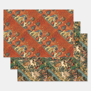 Unicorn Tapestries Lady Legend Mediaeval Wrapping Paper Sheet