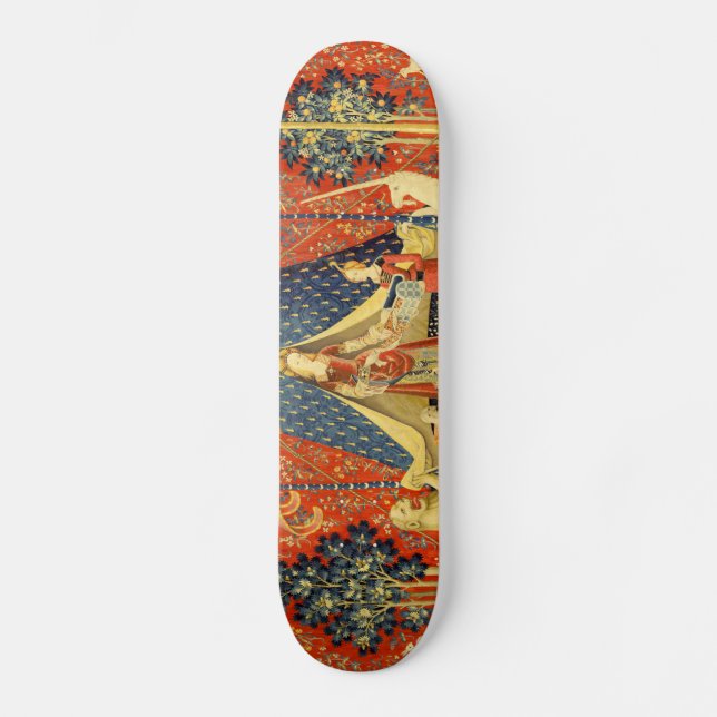 Unicorn Tapestries Lady Legend Medieval Skateboard (Front)